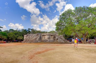 Chichen Itza, Yucatan, Mexico - January 2017 : Mayan ruins in sunny weather