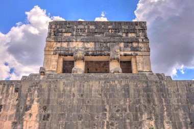 Chichen Itza, Yucatan, Mexico - January 2017 : Mayan ruins in sunny weather