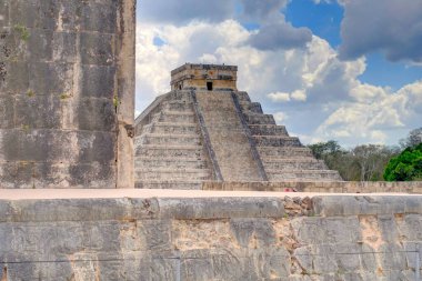 Chichen Itza, Yucatan, Mexico - January 2017 : Mayan ruins in sunny weather