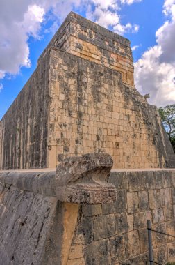 Chichen Itza, Yucatan, Mexico - January 2017 : Mayan ruins in sunny weather