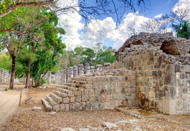 Chichen Itza, Yucatan, Mexico - January 2017 : Mayan ruins in sunny weather