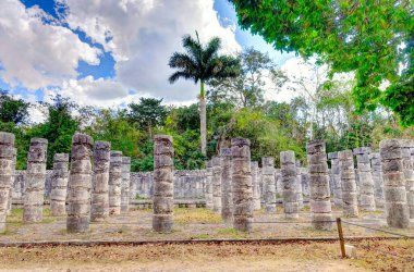 Chichen Itza, Yucatan, Mexico - January 2017 : Mayan ruins in sunny weather