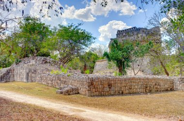 Chichen Itza, Yucatan, Mexico - January 2017 : Mayan ruins in sunny weather
