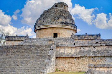 Chichen Itza, Yucatan, Mexico - January 2017 : Mayan ruins in sunny weather