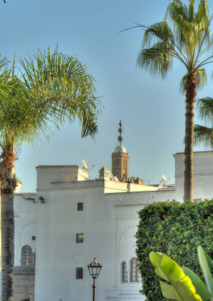 Casablanca, Morocco - November 2021 : Historical center in sunny weather, HDR