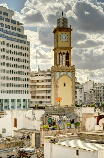 Casablanca Morocco November 2021 Arab League Park Cathedral Cloudy Weather — Stock Photo, Image