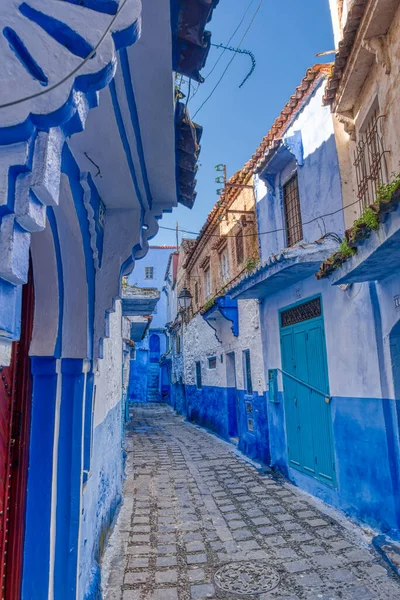 Chefchaouen Morocco January 2020 Historical Center Blue City Sunny Weather — ストック写真
