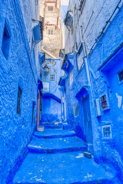 Chefchaouen Morocco January 2020 Historical Center Blue City Sunny Weather — стоковое фото