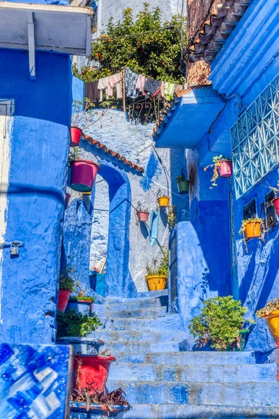 Chefchaouen Morocco January 2020 Historical Center Blue City Sunny Weather — Stock Photo, Image