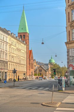 Copenhagen, Denmark - August 2019: Beautiful view of the historical city center in sunny weather