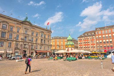 Copenhagen, Denmark - August 2019: Beautiful view of the historical city center in sunny weather