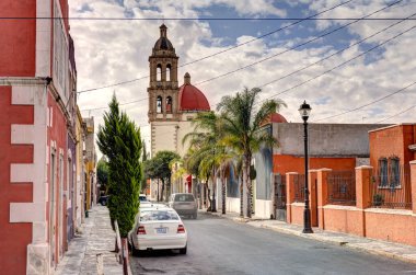 Durango, Mexico - January 2022: Historical center of the city in sunny weather