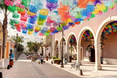 Durango, Mexico - January 2022: Historical center of the city in sunny weather