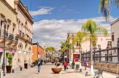 Durango, Mexico - January 2022: Historical center of the city in sunny weather