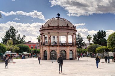 Durango, Mexico - January 2022: Historical center of the city in sunny weather