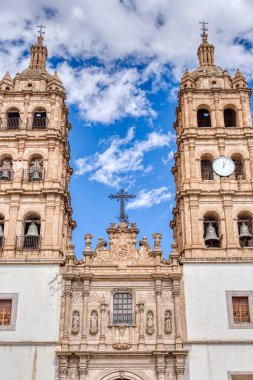 Durango, Mexico - January 2022: Historical center of the city in sunny weather