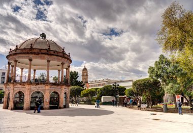 Durango, Mexico - January 2022: Historical center of the city in sunny weather