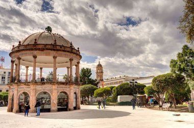 Durango, Mexico - January 2022: Historical center of the city in sunny weather