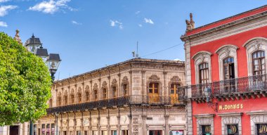 Durango, Mexico - January 2022: Historical center of the city in sunny weather