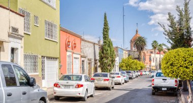 Durango, Mexico - January 2022: Historical center of the city in sunny weather
