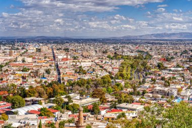 Durango, Mexico - January 2022: Historical center of the city in sunny weather