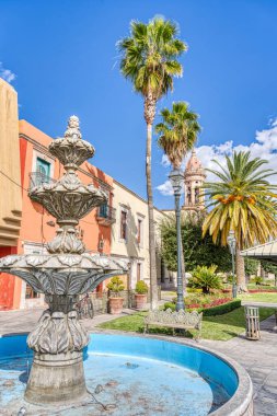 Durango, Mexico - January 2022: Historical center of the city in sunny weather