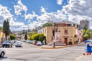 Durango, Mexico - January 2022: Historical center of the city in sunny weather