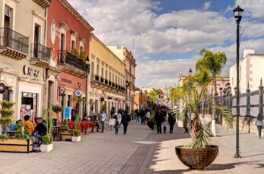Durango, Mexico - January 2022: Historical center of the city in sunny weather