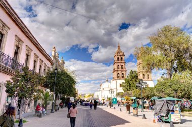 Durango, Mexico - January 2022: Historical center of the city in sunny weather