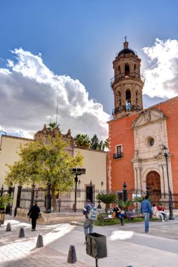 Durango, Mexico - January 2022: Historical center of the city in sunny weather