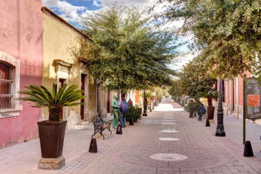 Durango, Mexico - January 2022: Historical center of the city in sunny weather
