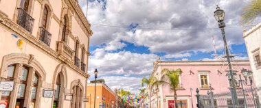 Durango, Mexico - January 2022: Historical center of the city in sunny weather