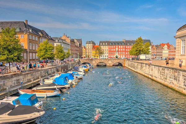 Copenhagen, Denmark - August 2019: Beautiful view of the historical city center in sunny weather