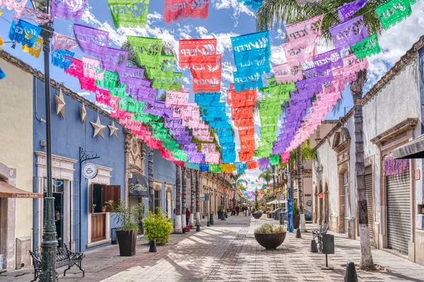 Durango, Mexico - January 2022: Historical center of the city in sunny weather