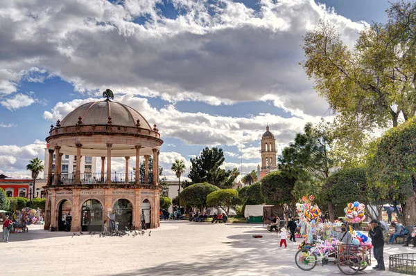 Durango, Mexico - January 2022: Historical center of the city in sunny weather