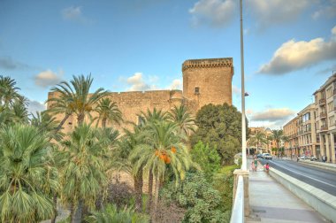 Elche, Spain - August 2021 : Historical center in summertime