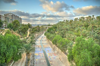 Elche, Spain - August 2021 : Historical center in summertime