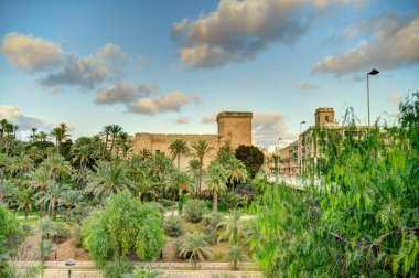 Elche, Spain - August 2021 : Historical center in summertime