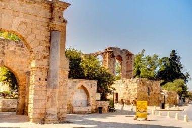 Famagusta, Cyprus - October 2019 : Historical center in sunny weather