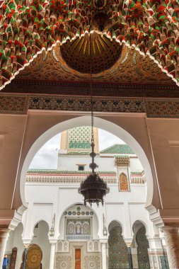 Fez, Morocco - January 2020 : Moulay Idriss Mausoleum in the Old city