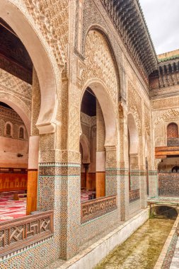 Fez, Morocco - January 2019 : Madrasa Bou Inania
