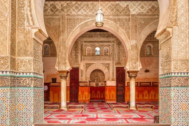 Fez, Morocco - January 2019 : Madrasa Bou Inania