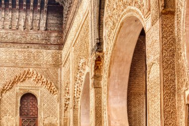 Fez, Morocco - January 2020 : Moulay Idriss Mausoleum in the Old city