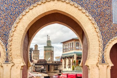 Fez, Morocco - January 2020 : Moulay Idriss Mausoleum in the Old city