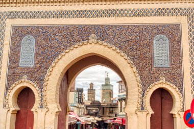 Fez, Morocco - January 2020 : Typical street in the old city or medina