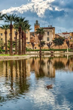 Fes, Morocco - January 2020 : Historical center in sunny weather