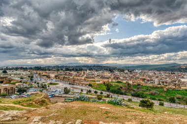 Fez, Morocco - January 2020 : Cityscape in cloudy weather