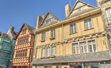 Quimper, France - June 2021 : Historical center in sunny weather