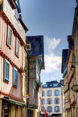 Quimper, France - June 2021 : Historical center in sunny weather