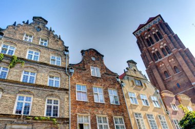 Gdansk, Poland - July 2021 : Historical center in sunny weather     